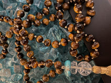 Load image into Gallery viewer, Turquoise Mala - mala necklace - tiger&#39;s eye - como to capri - yoga - meditation - crystal healing
