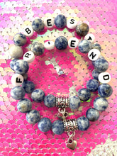 Load image into Gallery viewer, matte sodalite mala bracelet comotocapri empowerment best friend
