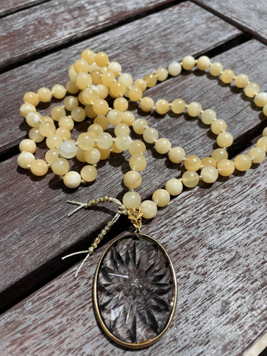 Honey Calcite Mala-mala necklace-Como To Capri-mala beads-yoga