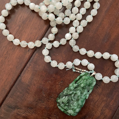 moonstone - jade - buddha - comotocapri - como to capri - mala necklace