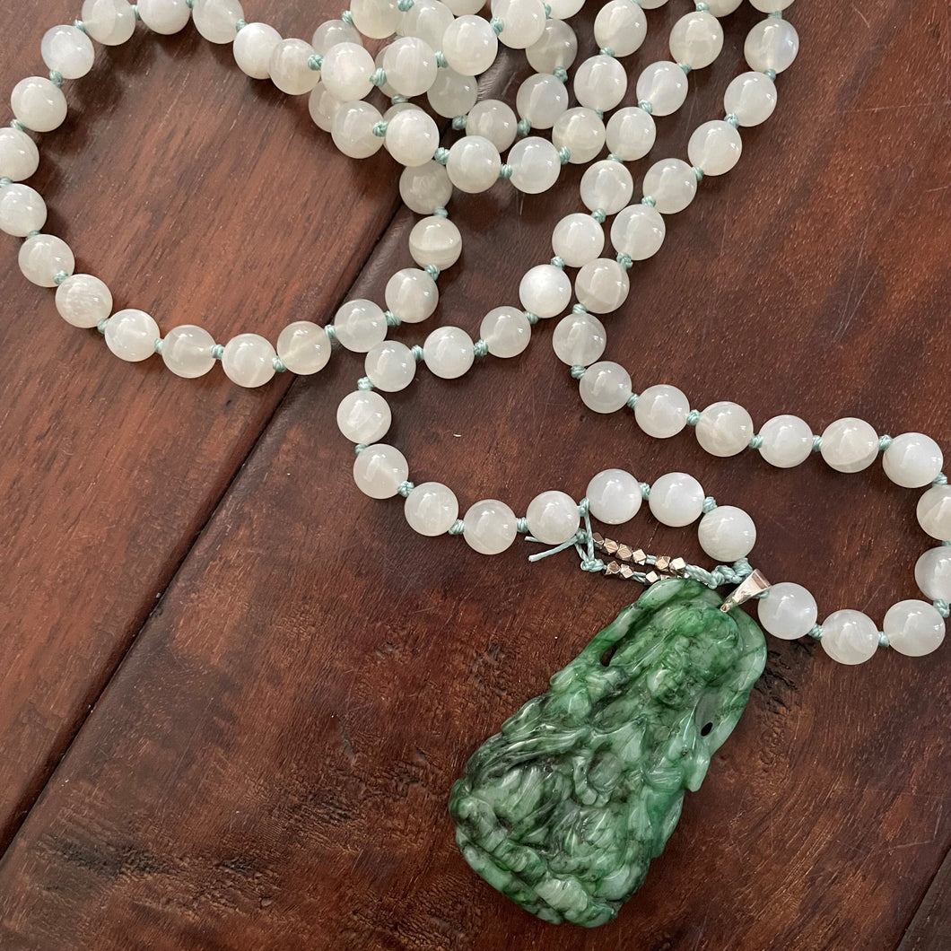moonstone - jade - buddha - comotocapri - como to capri - mala necklace