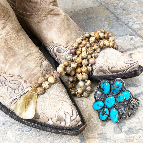 Picture Jasper Mala-mala necklace-Como To Capri-citrine-mala beads-yoga-turquoise
