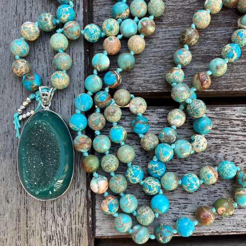 sea-sediment -jasper-agate-druzy-onyx-comotocapri-mala necklace