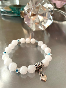 comotocapri mala bracelet white jade mother of pearl silver charm heart